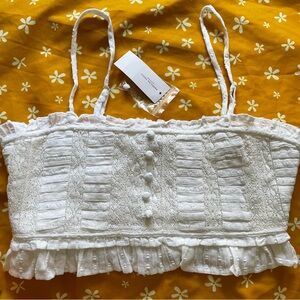 NWT Smocked Cropped Tank/bralette